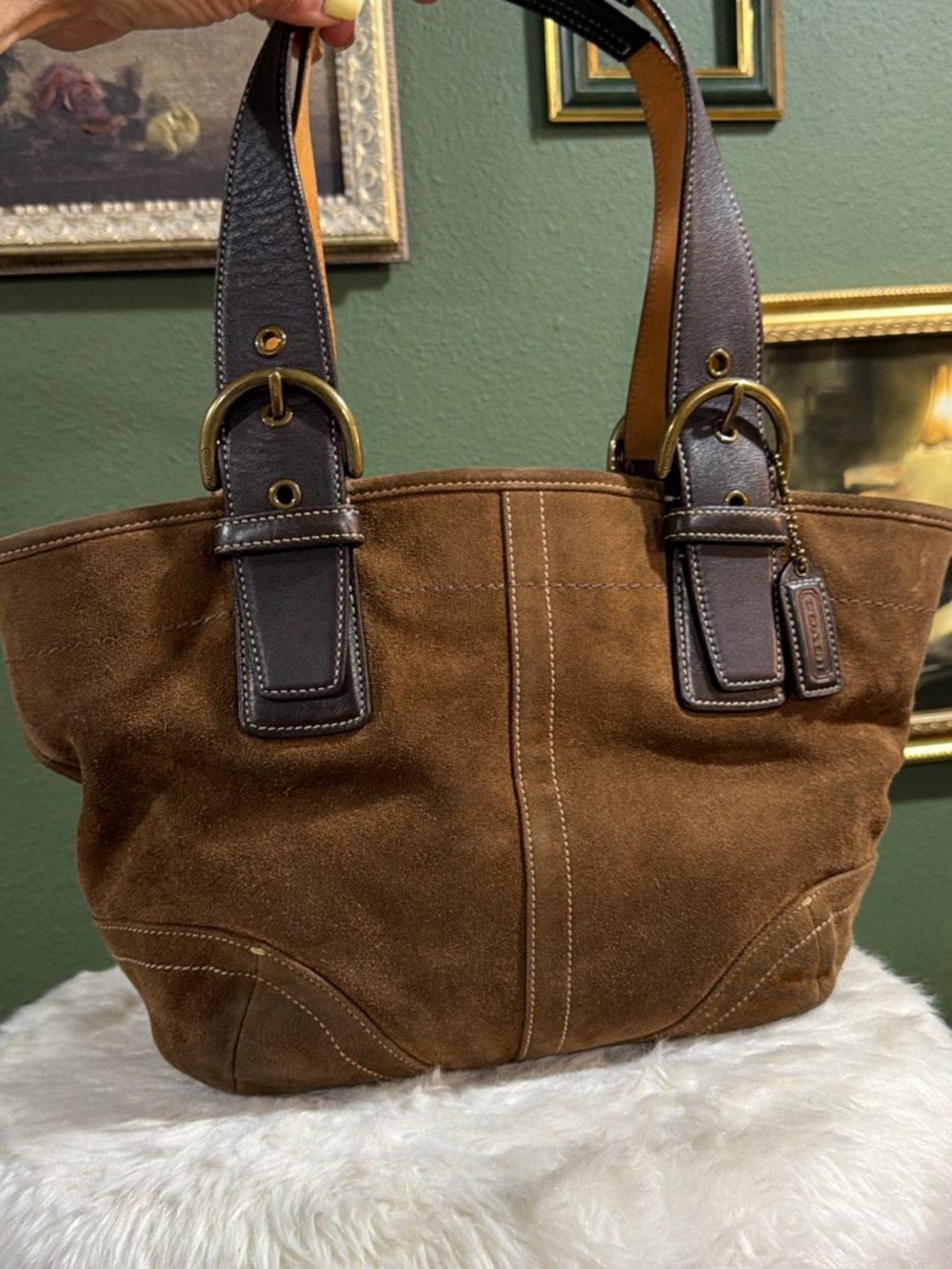 Coach Vintage Y2K Suede Tote